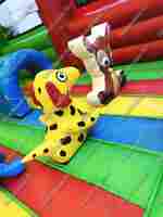 Надувной батут "Страна Сафария" с крышей и высокими горками 13*7*6 м