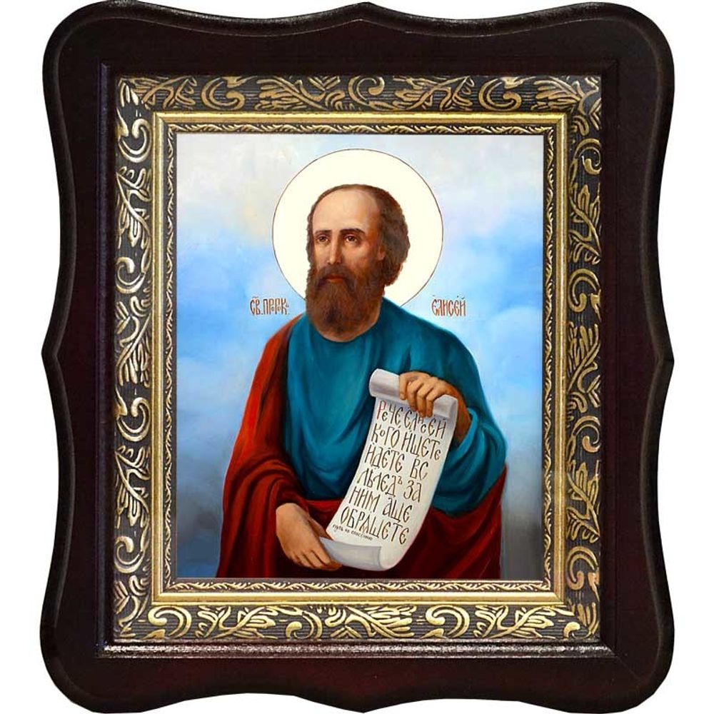 Елисей Святой пророк чудотворец. Икона на холсте.