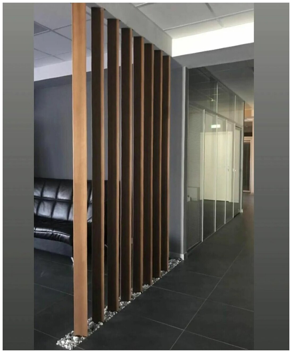 Реечная перегородка из Бука 40х100мм