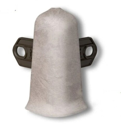 Угол наружный с крепежом для плинтуса 70мм "Деконика", 549 Лофт светло-бежевый