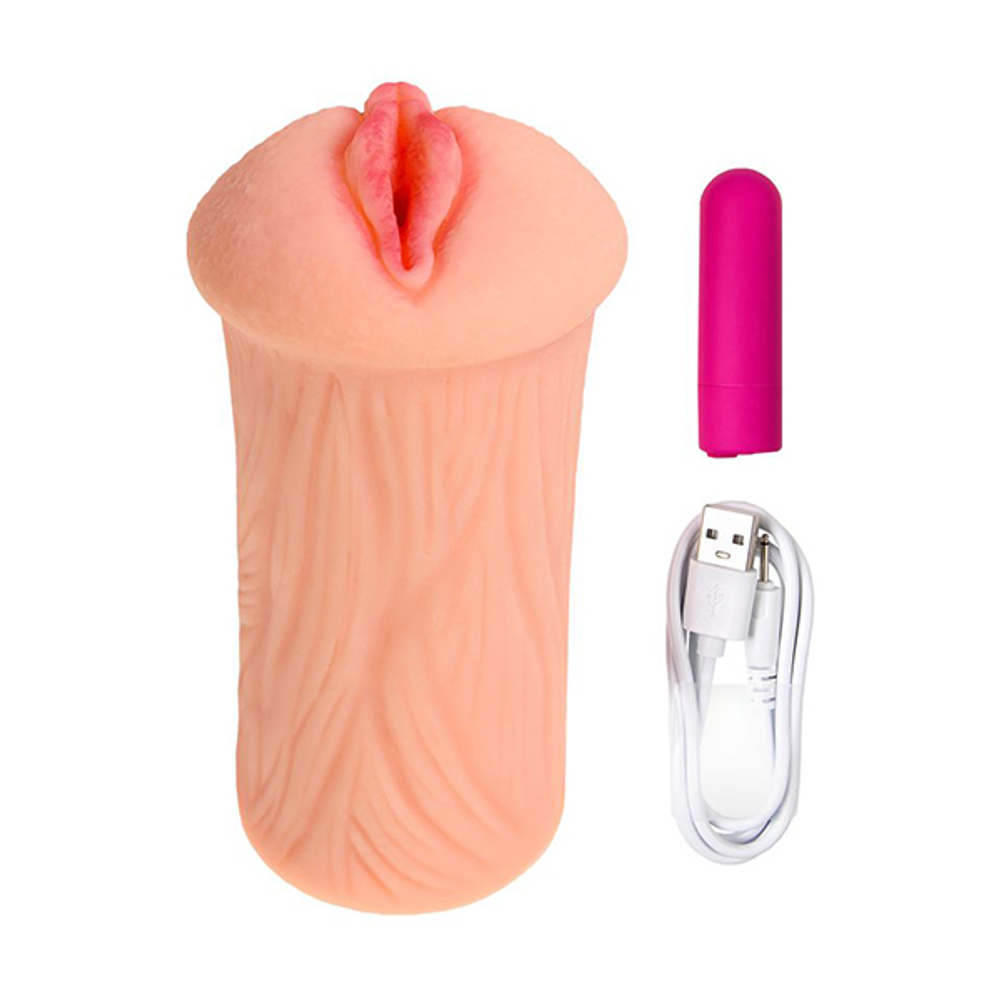 Реалистичный мастурбатор-вагина 16см с вибрацией телесного цвета Kokos Elegance.001