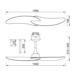 9039 Люстра-вентилятор IPANEMA II