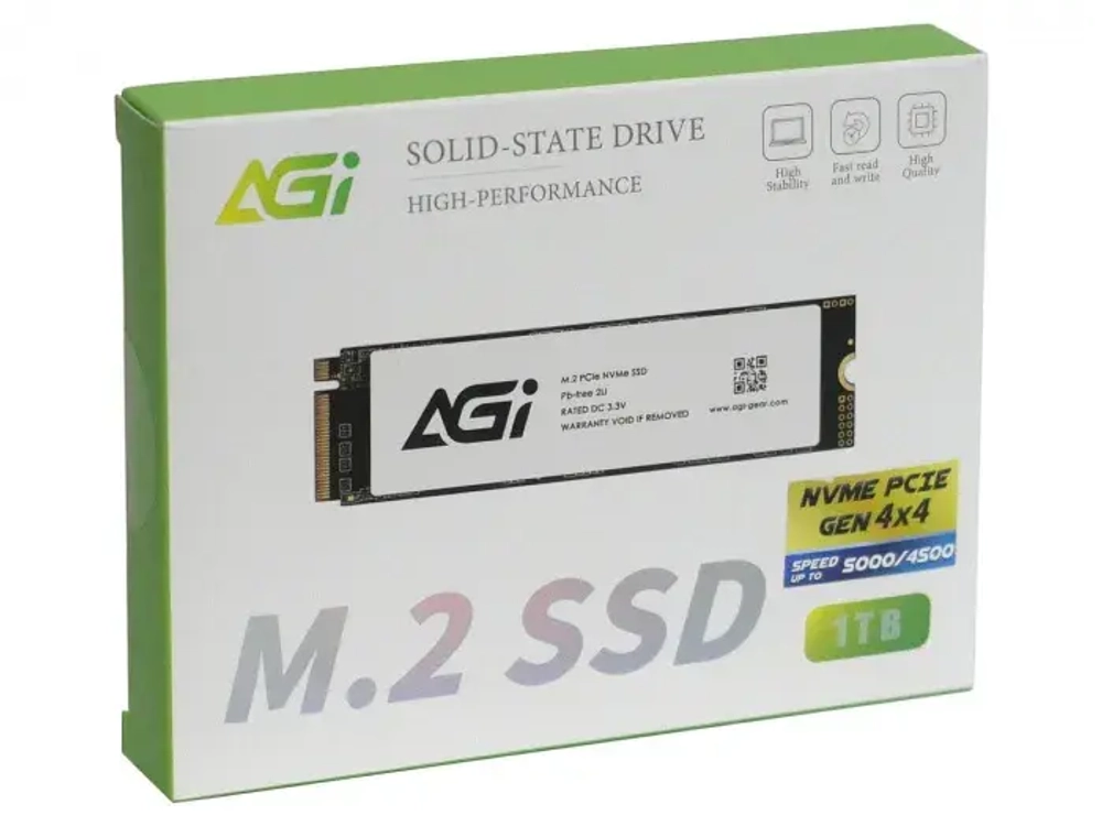 Твердотельный накопитель AGI AI818, 1Tb PCIe Gen4, Read 4700Mb/s, Write 2800Mb/s, Retail