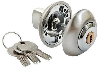 Завертка с ключевым цилиндром MH-CYL никель матовый/хром