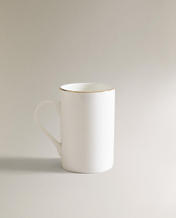 Zara Home чашка из костяного фарфора, цвет золотой, 11 см