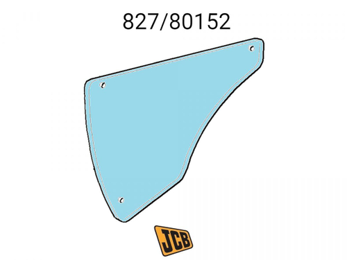 Стекло правой двери нижнее JCB 827/80152