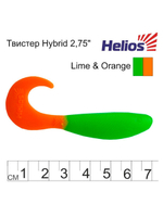 Твистер несъедобный Helios Hybrid 2,75"/7,0 см Fio LT 30шт. (HS-13-039-N-30)