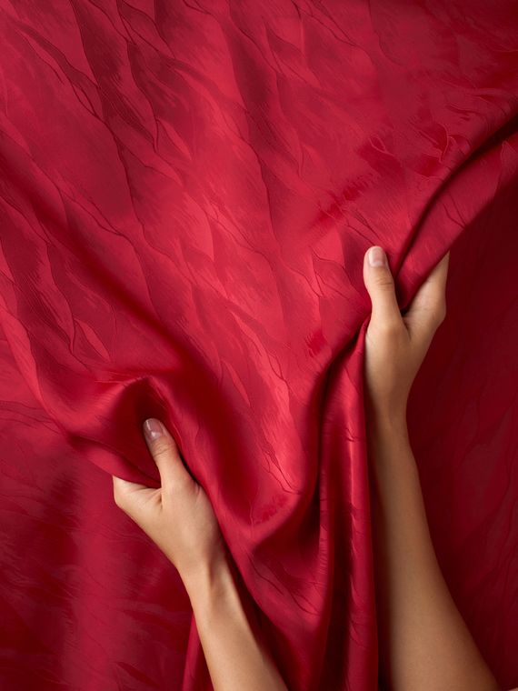 Ткань шелк Армани Жаккард, арт. 82092, дизайн &quot;мастихин&quot;, темно-красный