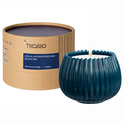 Свеча ароматическая Tkano Edge Black Ink синяя 30ч