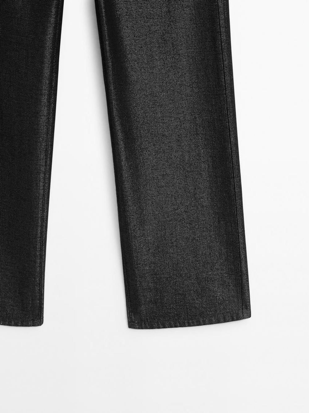 Massimo Dutti Широкие джинсы с металлическим блеском, черный