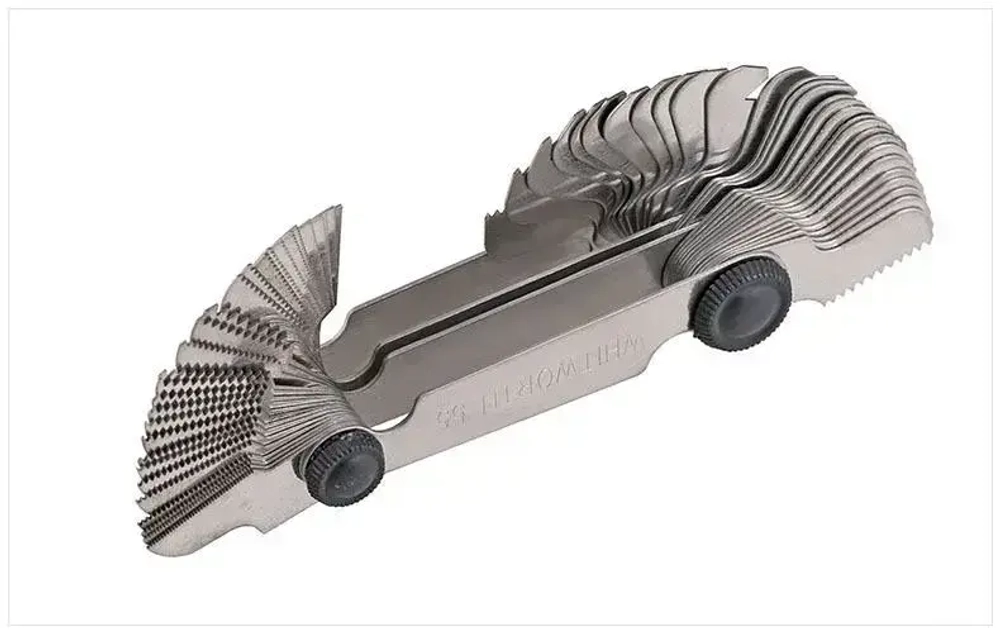 Резьбомер метрический и дюймовый 58 лезвий Нержавеющая сталь