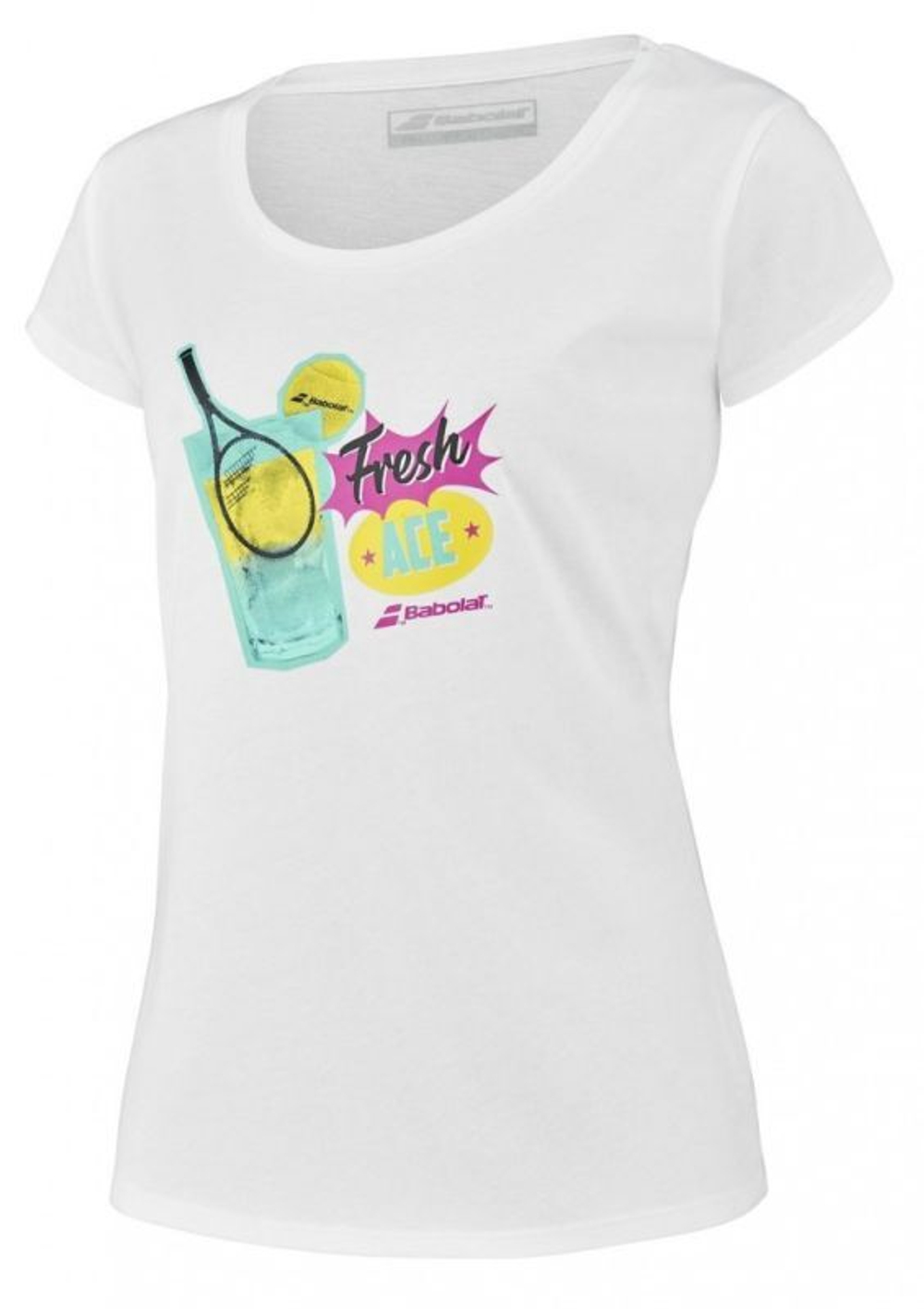 Женская теннисная футболка Babolat Exercise Message Tee Woman - белый