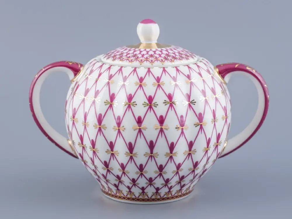 Сахарница форма Тюльпан рисунок Сетка-Блюз арт. 80.86208.00.1