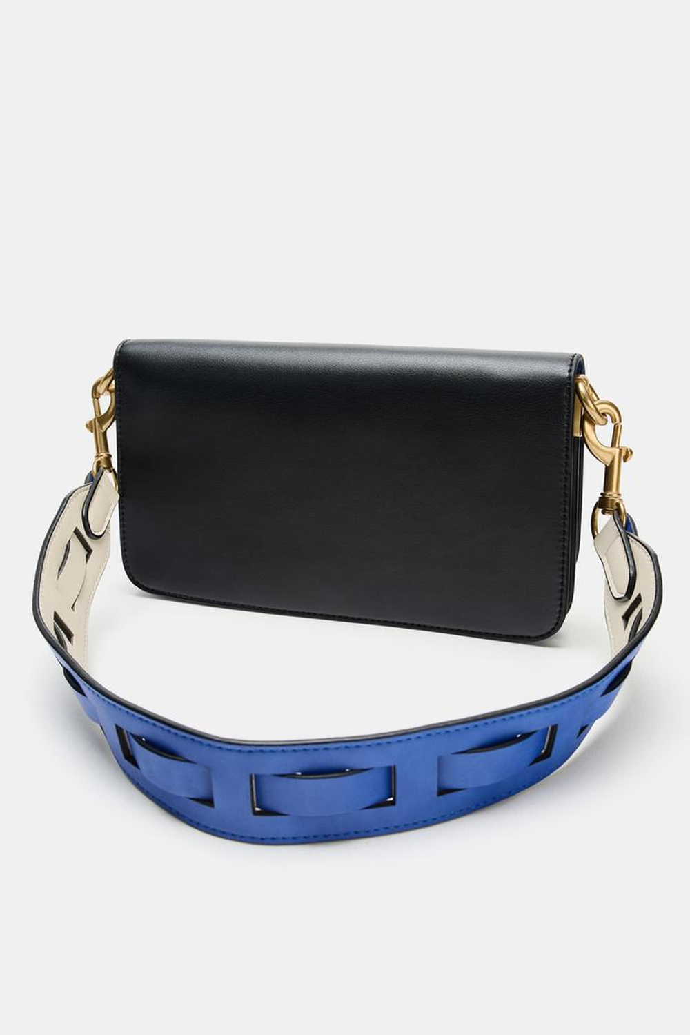 ZARA СУМКА С ДЕКОРАТИВНЫМ РЕМНЕМ, ЧЕРНЫЙ