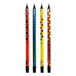 Карандаш простой, чернографитный, Basir, деревянный, с ластиком, цветной корпус, 144 шт