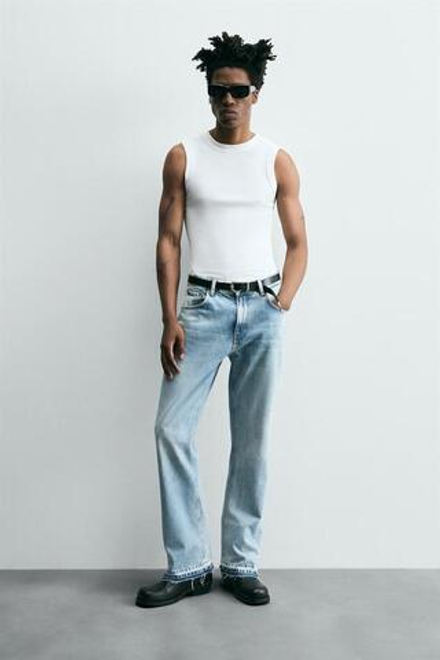 ZARA ДЖИНСЫ FLARED FIT, СИНИЙ