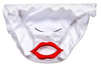 Женские трусики с ротиком (Размер: S-M-L) (Цвет: белый с красным)