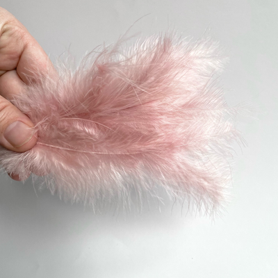 Перья марабу пыльная роза 2 сорт 15 шт.