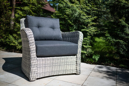 Кресло из ротанга в комплекте с подушками Besta Fiesta ВЕНЕЦИЯ, серый