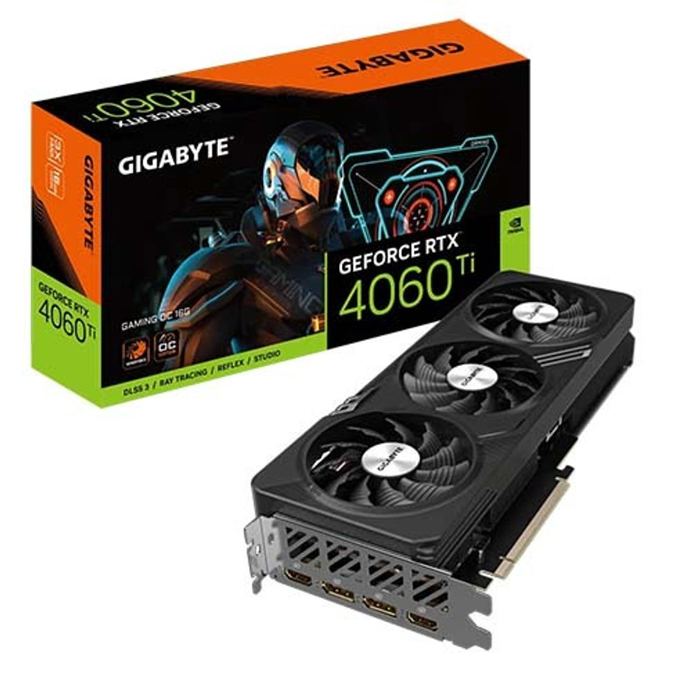 Видеокарта Gigabyte GeForce RTX™ 4060 Ti GAMING OC 16G GDDR6 128-bit, 2595 МГц