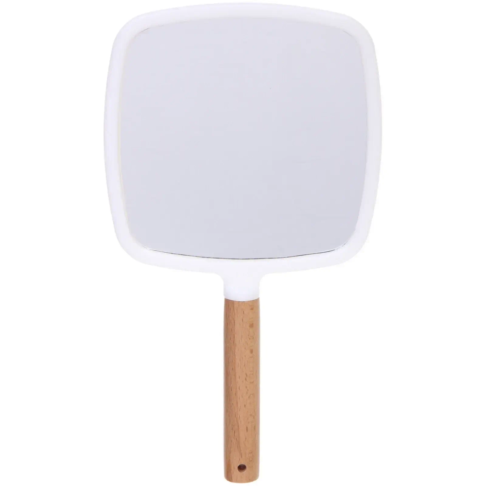 Зеркало косметическое с ручкой «Cute look - Королева», квадрат, цвет белый 14*25см