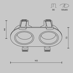 Светильник встраиваемый Maytoni   DL126-02-GU10-W