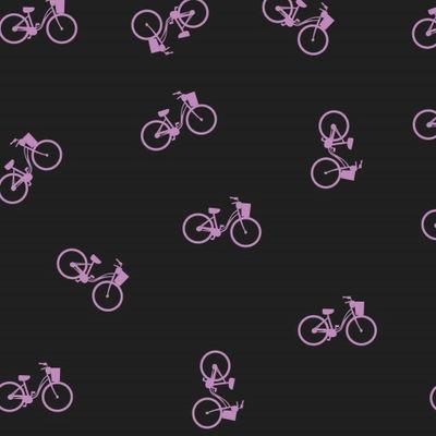 Принт в велосипед на черном фоне, Bicycle style