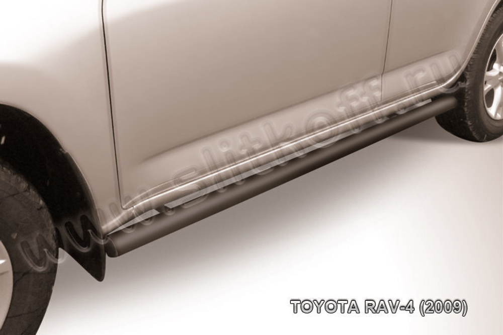 Пороги стальные Toyota Rav-4 (2009-2010) d57 труба (черные)