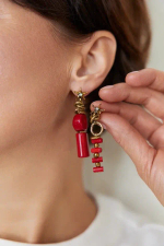 HMG 1324 G Coral Серьги ассиметрия арт.0950