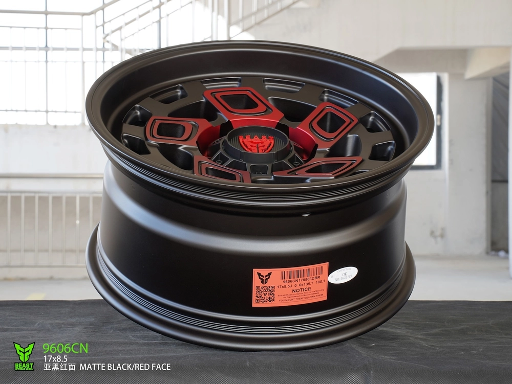 Диск колёсный BEAST OFFROAD 9606CN R17 8,5 ET0 Matte Black W Red Face