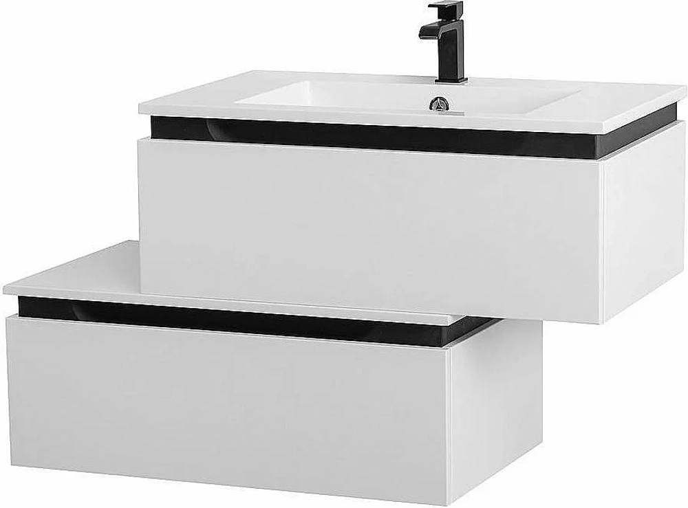 Тумба с раковиной Cezares Slider 80 SLIDER-800-1C-SO-BO белая матовая