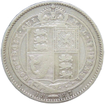 Великобритания 1 шиллинг (shilling) 1887 с портретом королевы Виктории (VF)