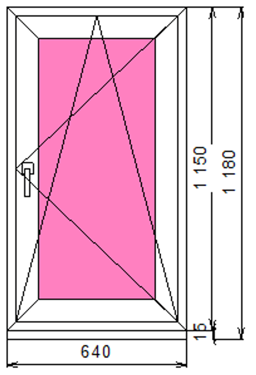 Пластиковое окно 1150 х 640 ТермА Эко