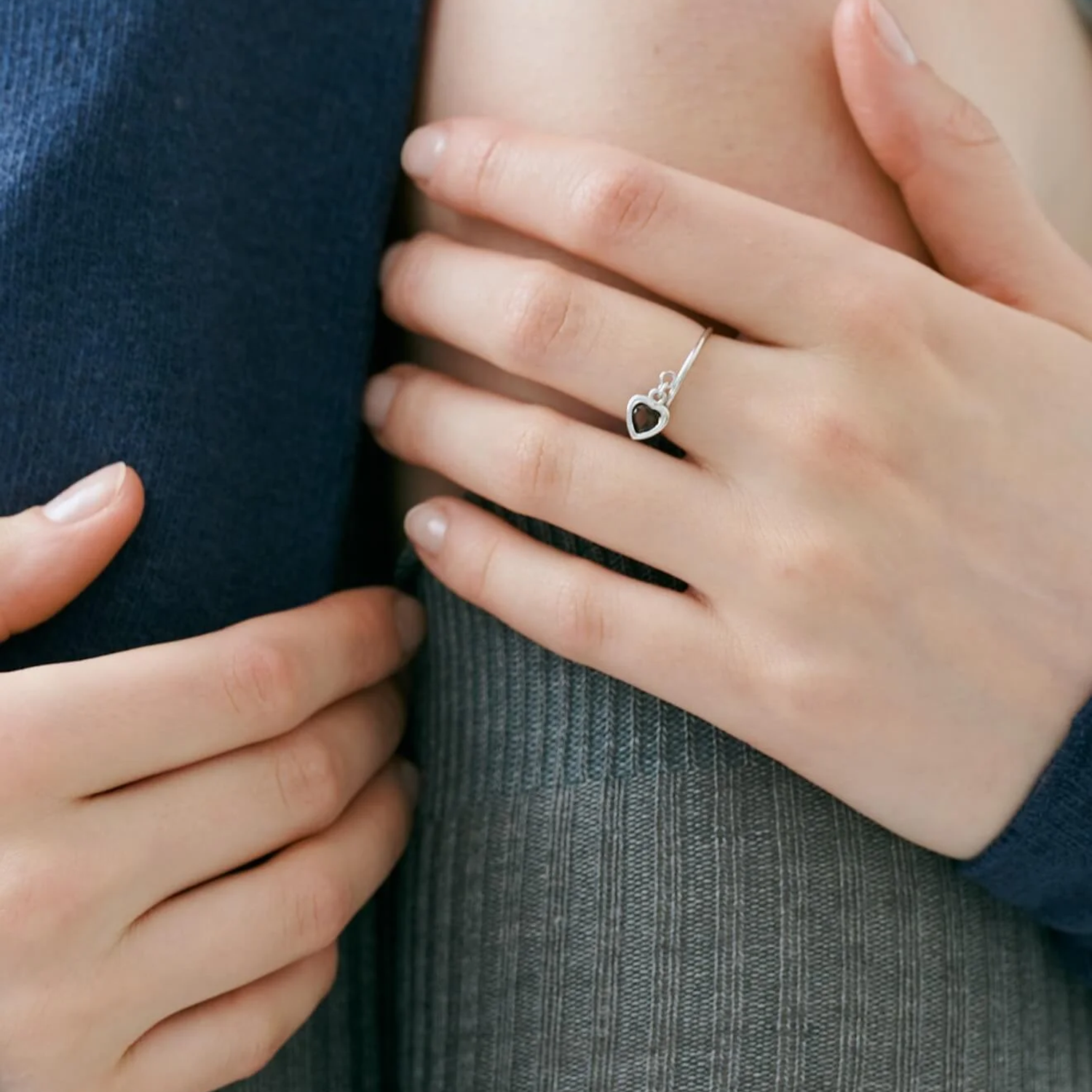 Кольцо Mini Heart Ring - Smoky