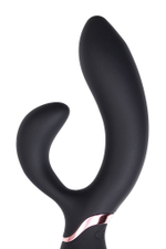Черный вибратор Avalanche с «танцующим» клиторальным стимулятором - 20,5 см. (Цвет: черный)