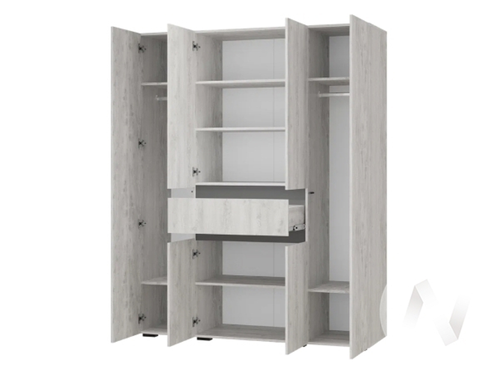 Шкаф 4-х створчатый ШК-13 Гостиная Мрия (бетон пайн светлый/графит)