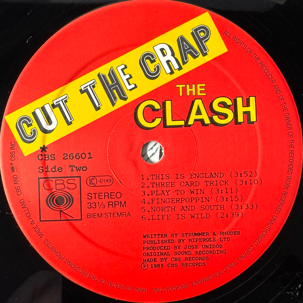 The Clash ‎– Cut The Crap (Голландия 1985г.)