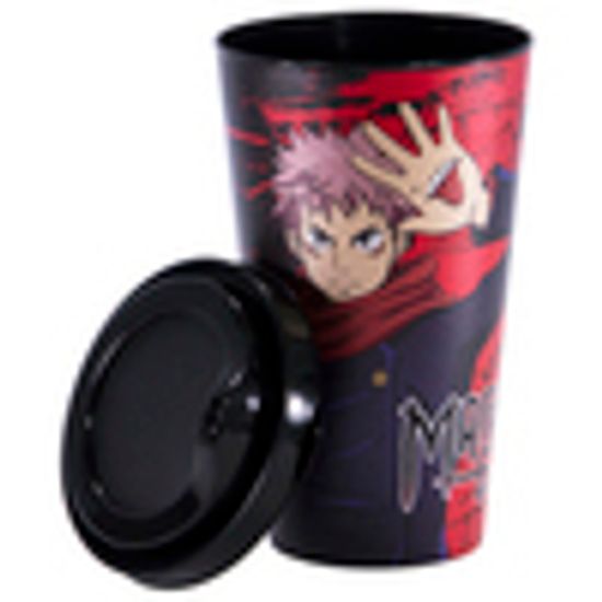 Стакан пластиковый с крышкой, 550 мл., по мотивам аниме "Магическая битва", Итадори Юдзи