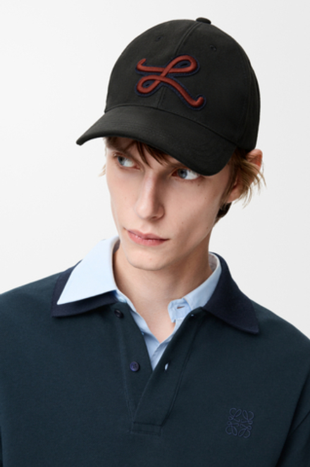 Loewe Кепка с нашивкой L из хлопка, черный