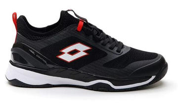 Мужские теннисные кроссовки Lotto Mirage 200 Speed - all black/all white/flame red