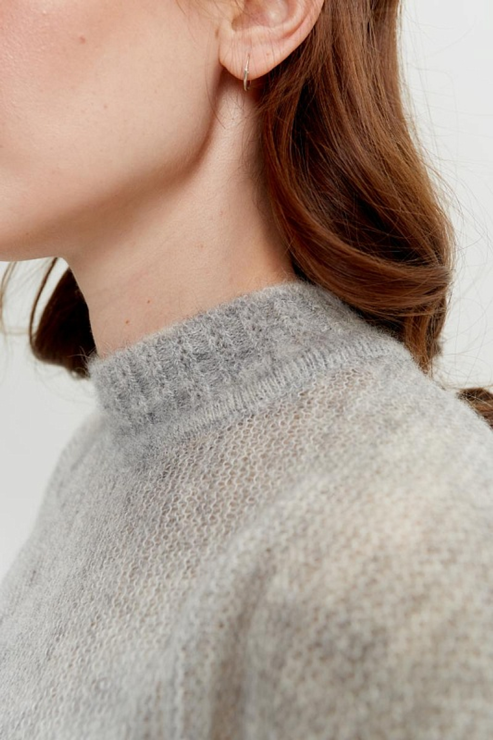 Пончо пуховое Т005-03 серое