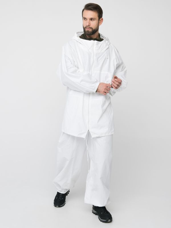 Костюм зимний маскировочный Метель с молнией ткань Бязь цвет Белый