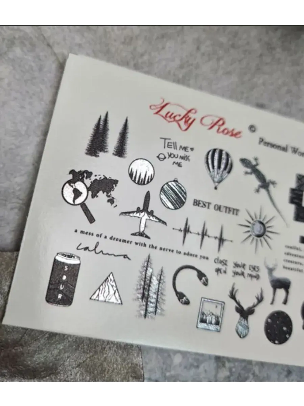 Lucky Rose Слайдеры наклейки для длинных ногтей 071