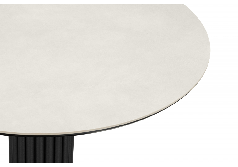 Керамический стол Woodville Кэмерон 90 carmen light grey, черный