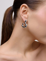 Серьги "Сrooked heart" Silver