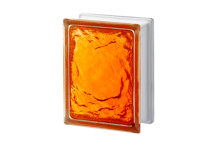 Стеклоблок Vitrablok - Империал - Айс Оранжевый 146x197x80