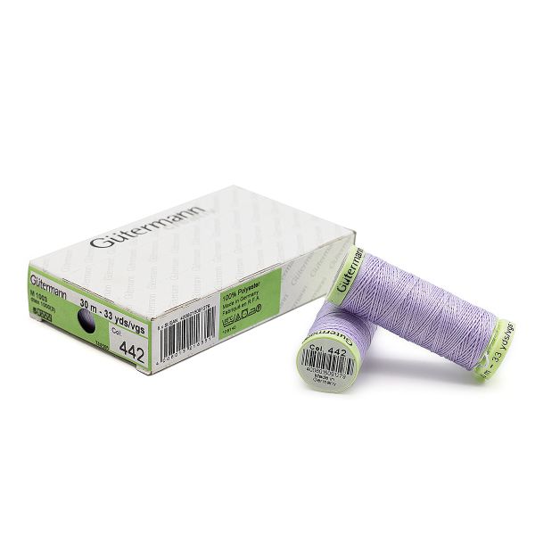 Нитки отделочные Gutermann Top Stitch 30 (30 метров), 5 кат. | 442 бело-лавандовый