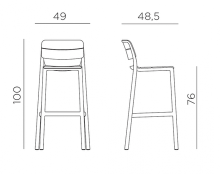 Стул пластиковый барный Nardi Cassia Stool, бежевый