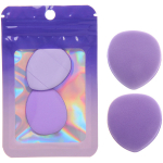 Пуховки-спонжи для макияжа 2шт «ЭФФЕКТО», капли, цвет фиолетовый, 7,5*12см