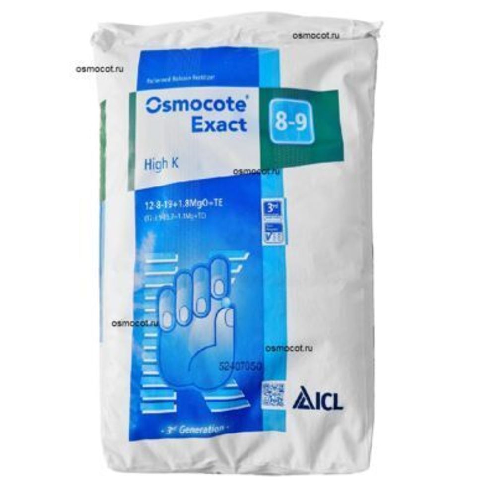 Osmocote Exact High K 8-9 мес. (12-8-19+1,8 MgO+МЭ) Закупка М48 апрель 2026 Osmocote Exact High K 8-9 мес. (12-8-19+1,8 MgO+МЭ) Закупка М48 апрель 2026